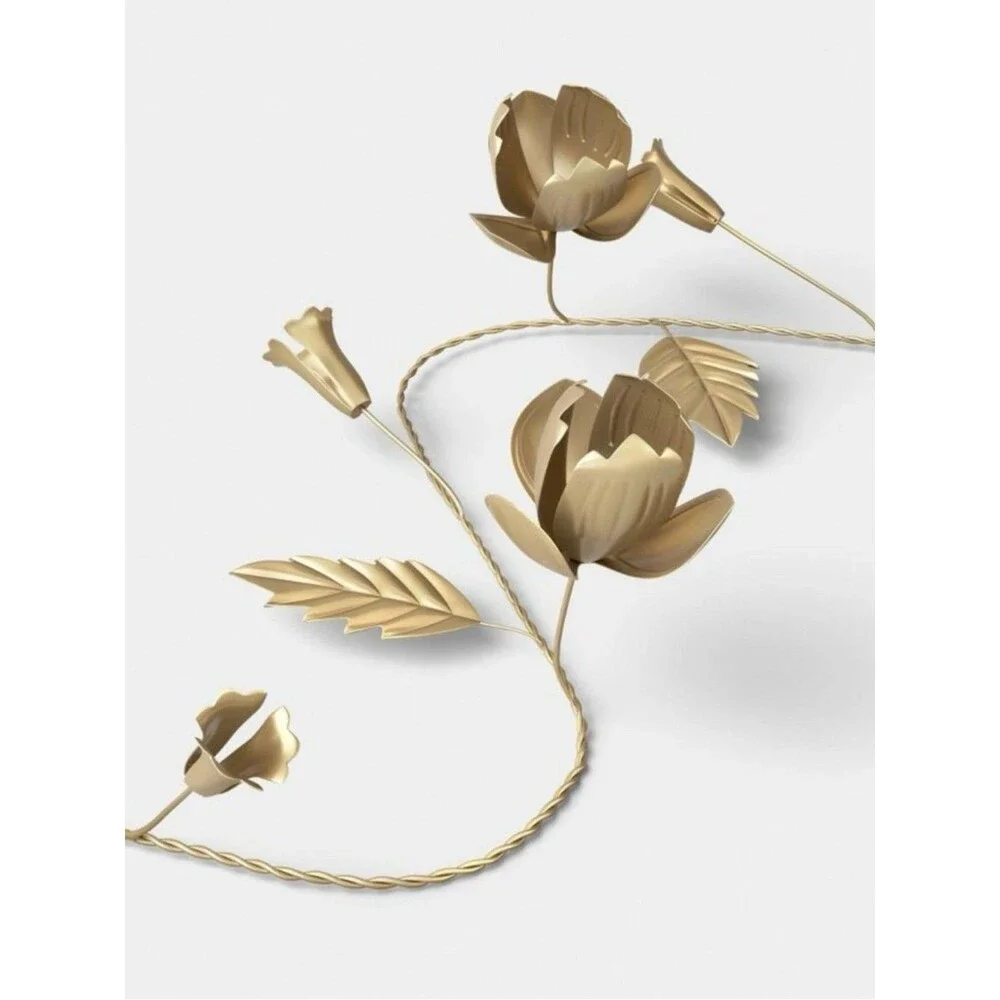 Threshold gold metal botanical Garland